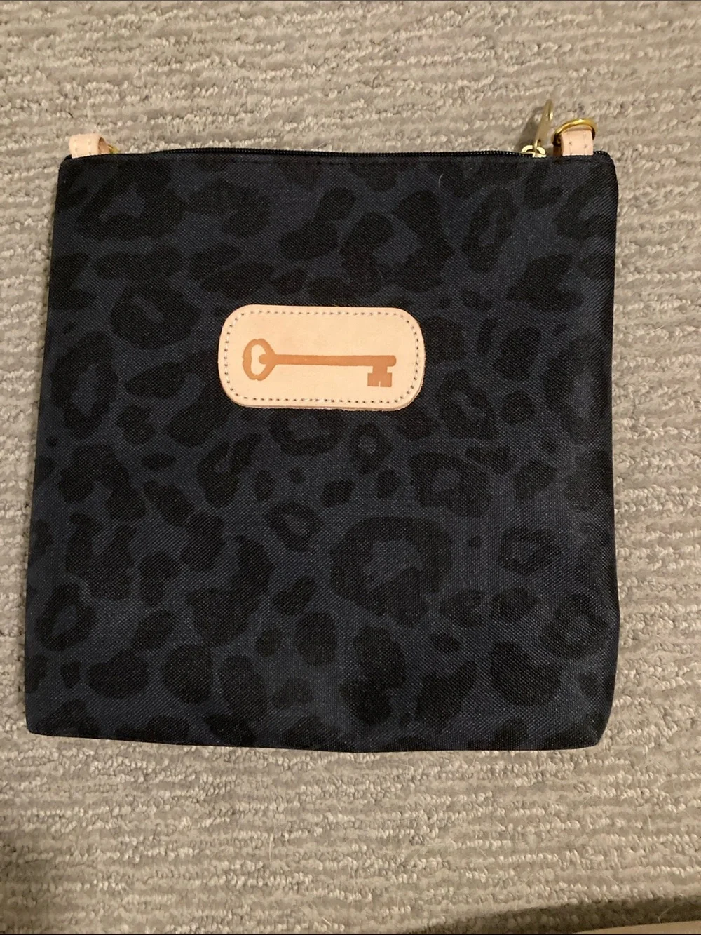 Jon Hart Design Black Leopard-Print Cosmetic Pouch